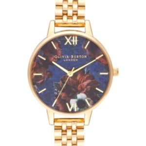 NWT Olivia Burton Quartz Blue Floral Dial Ladies Watch OB16SP13, NO BOX